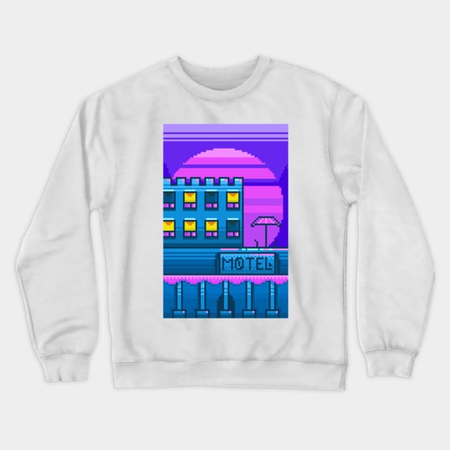 Motel Pixel Synthwave Crewneck Sweatshirt by BLUESIDE